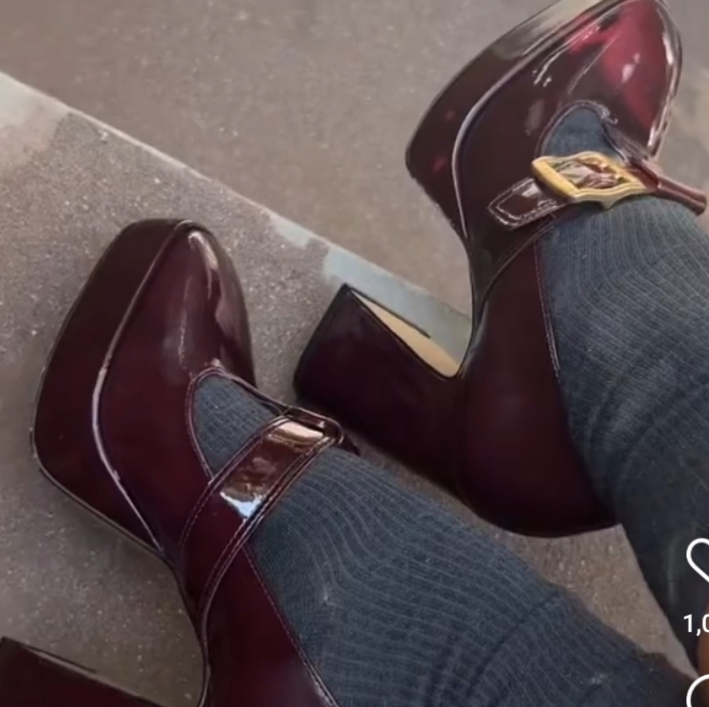 Vince Camuto Elegant Burgundy Marocean Platform Loafers Mary Jane size 7.5 - Picture 7 of 16